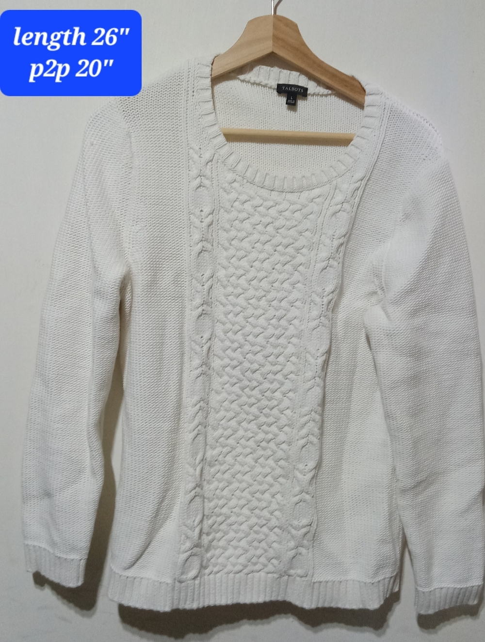 Talbots Women's Ivory Cable Knit Sweater